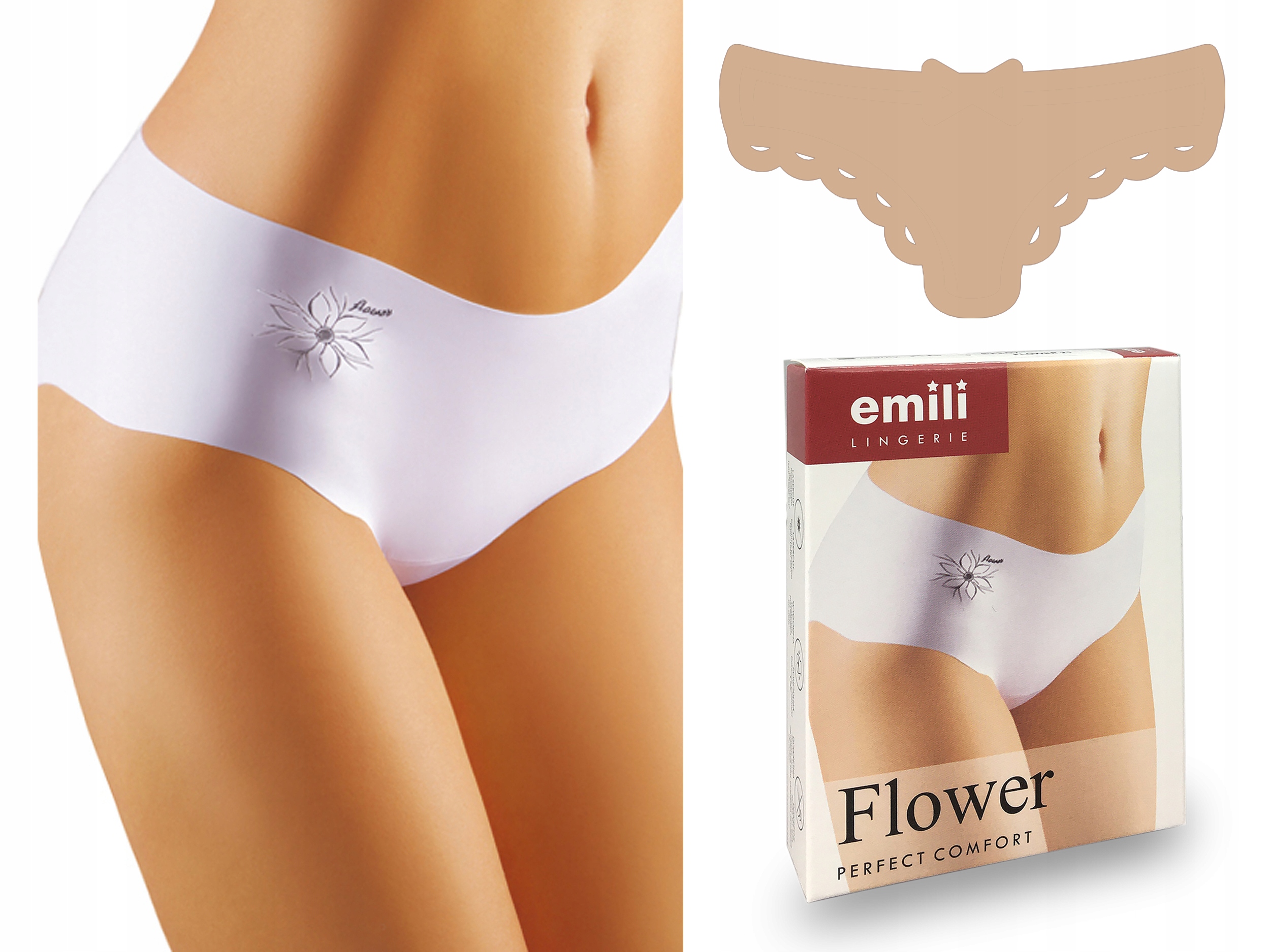 

Emili Flower Laserowo Cięte Figi beżowy S