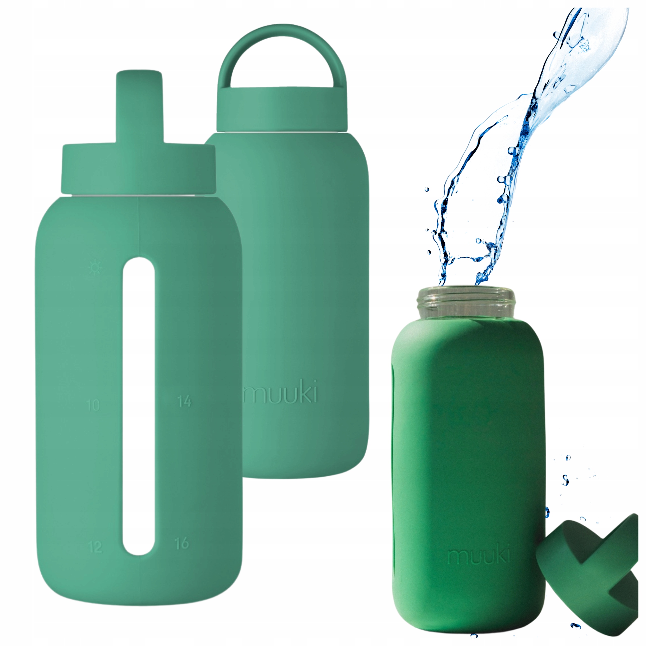 Motivační láhev Muuki láhev na vodu 720 ml Frosted Green Zelená