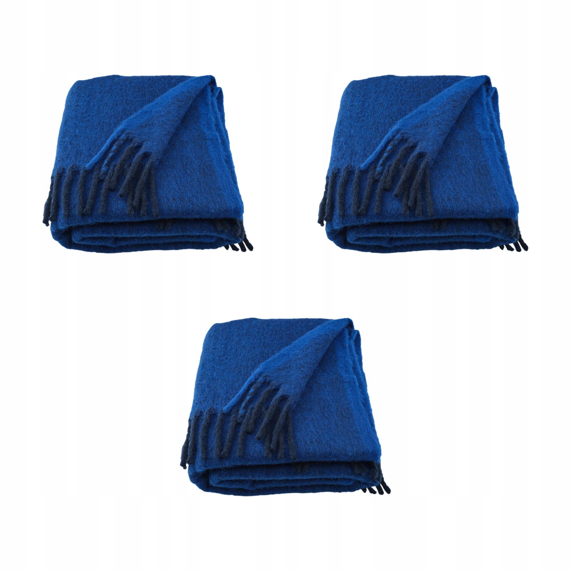 3 ks Modrý pléd 130 x 170 cm z recyklovaného polyesteru Klippoxel