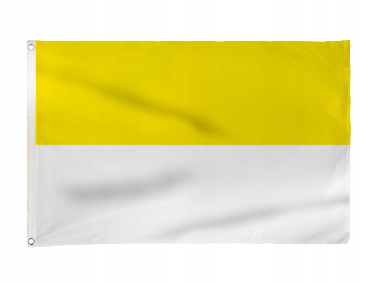 FLAGA PAPIESKA ŻÓŁTO BIAŁA 90x150 cm FLAGI PAPIESKIE RELIGIJNA KOŚCIELNA