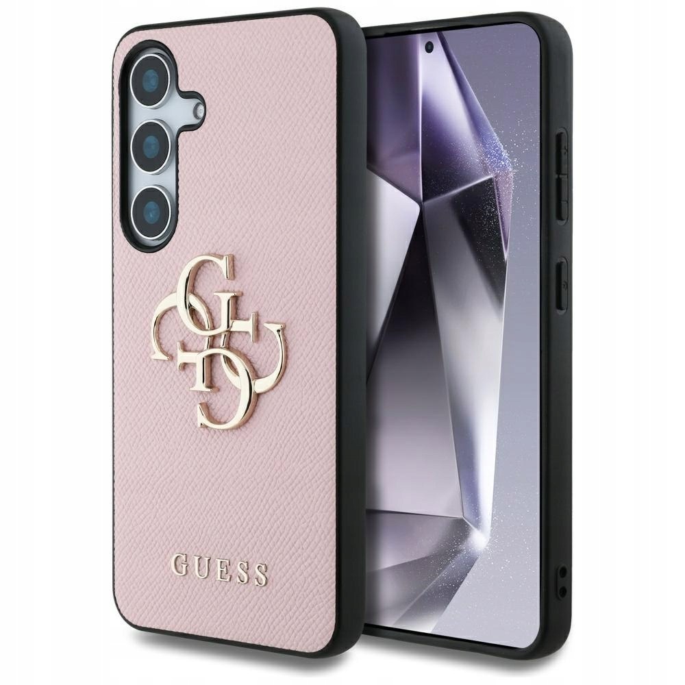 Etui Guess Grained Big 4G Logo Small Classic Logo do Samsung Galaxy S25 róż
