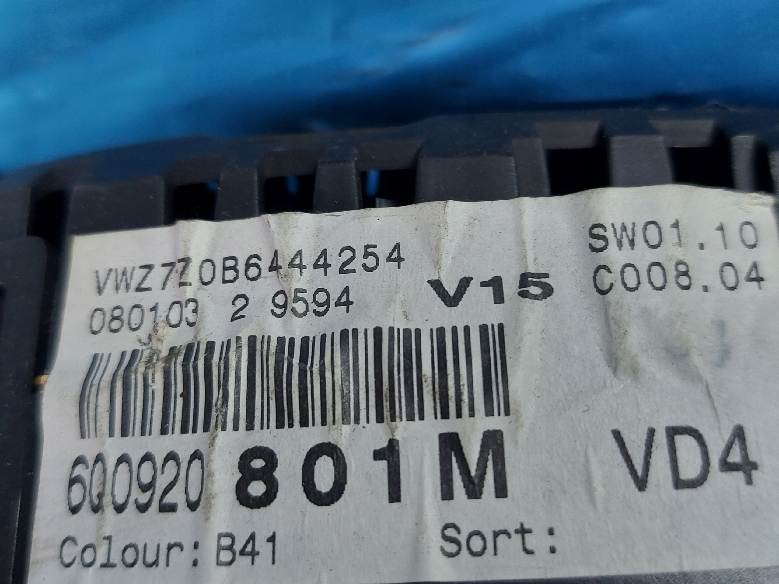 dials clock VW POLO 1.4 TDI 9N 6Q0920801M