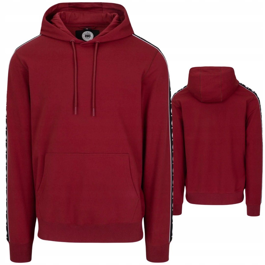 Pitbull West Coast Pánská Mikina S Kapucí Tape Nugget Bordó Burgundská 3XL