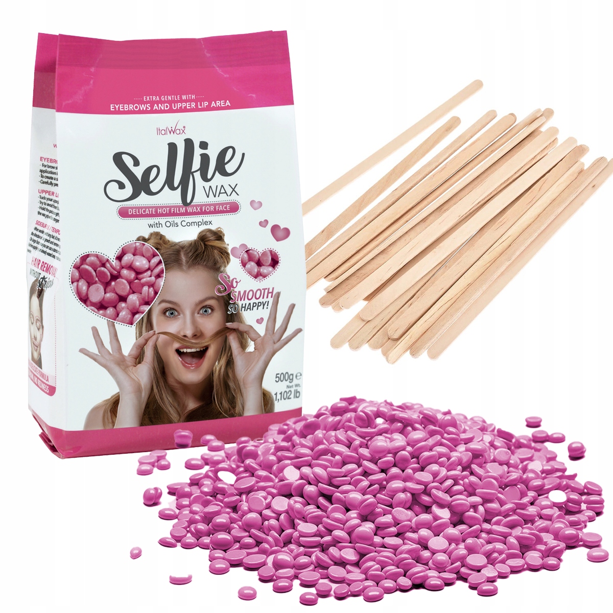 

Wosk Twardy Do Depilacji Selfie szpatułki twarz