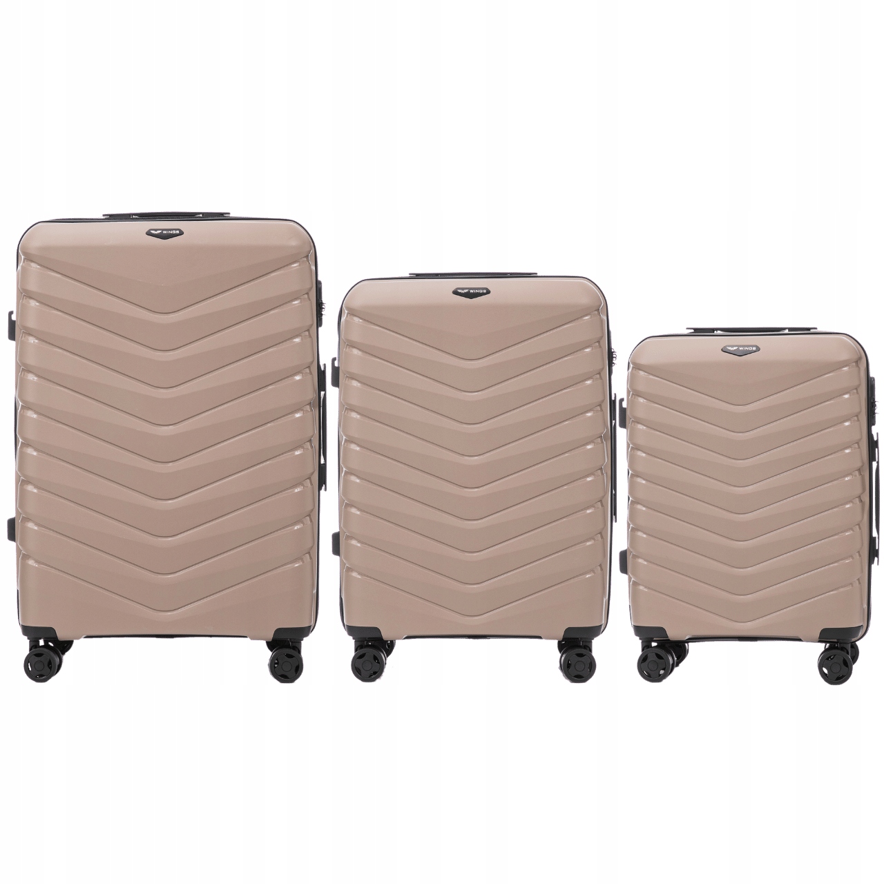 Sada 3 kufrů do letadla Cestovní zavazadlo Wings Phoenix 2.0 Champagne