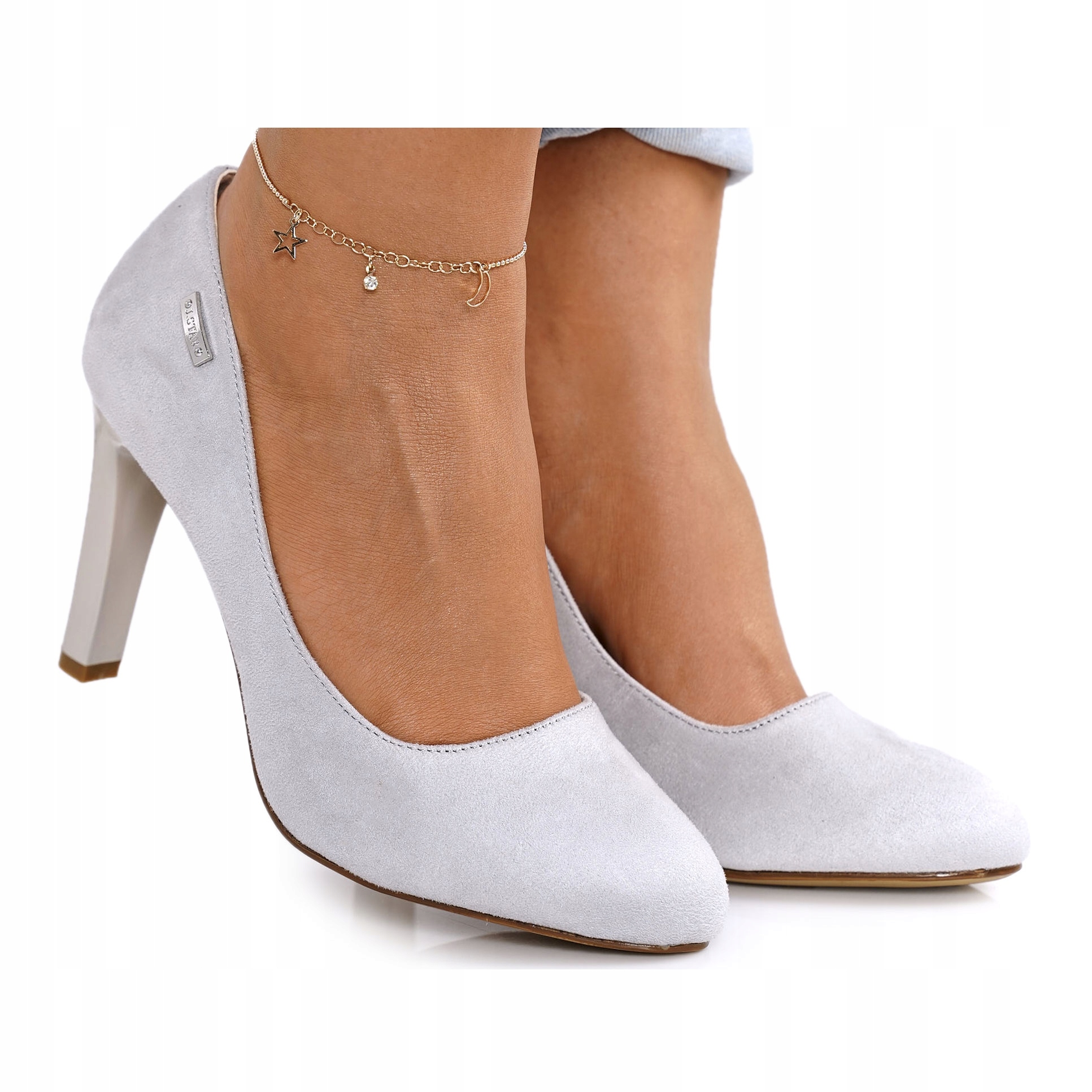 

Szare Skóra ekologiczna Buty Czółenka PJ1 r.37