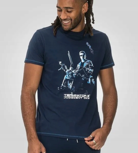 Velké Pánské Tričko Tmavě modré 'terminator' CAMERON-D555