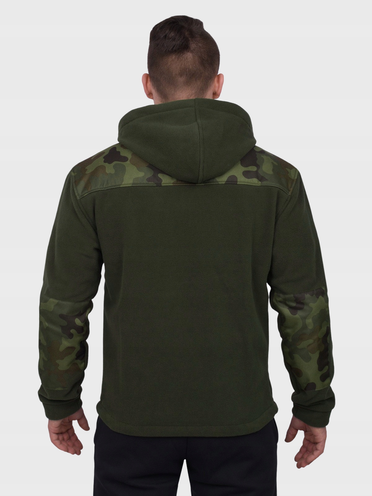 POLSKI Gruby Polar Bluza Męska Kaptur Rozpinany S Rozmiar S