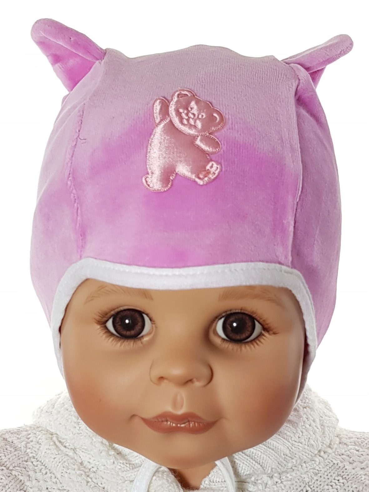 POLSKA CZAPKA MIŚ WELUR WIĄZANA USZKA 0-18MC 15KOL Liczba sztuk w ofercie 1 szt.