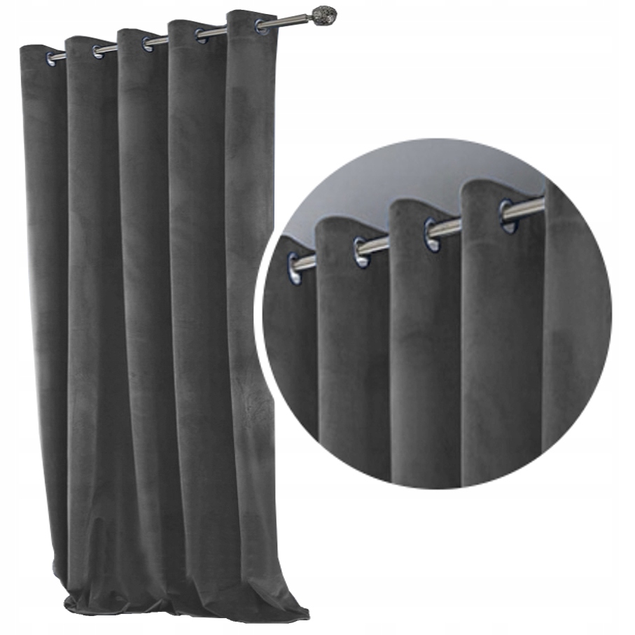 

Zasłona Velvet Aksamit Welur 175x245 wys. J.szary