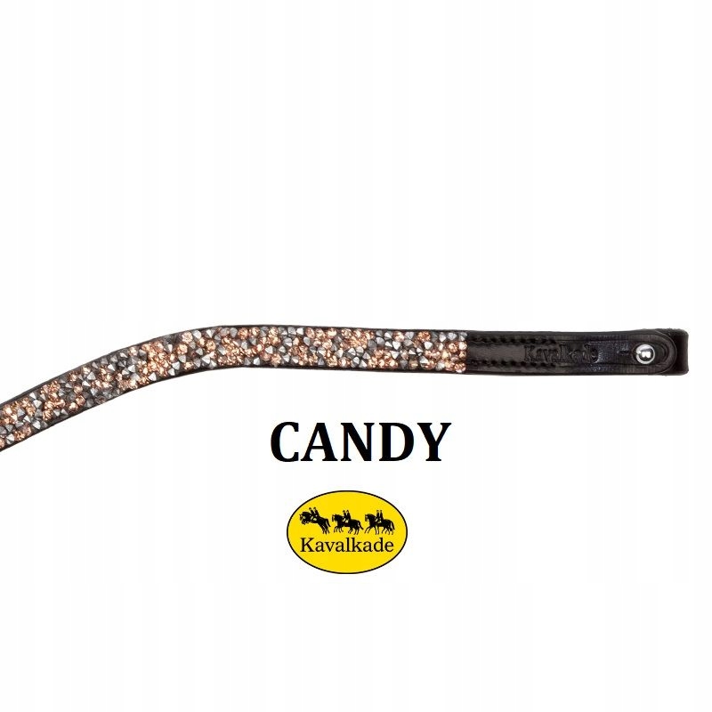 Naczółek ozdobny profilowany skórzany Candy Kavalkade różowe diamęciki Pony