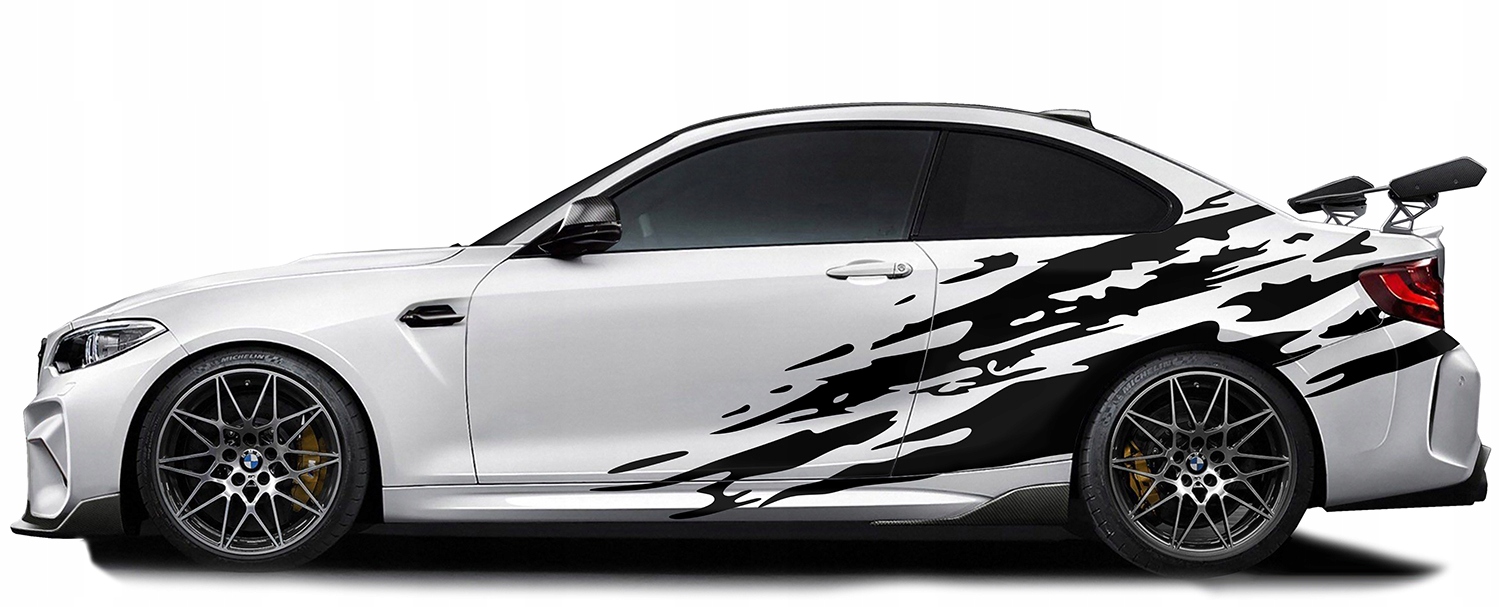 NAKLEJKI na Auto MOTYW SZARPANY 4 arkusze KOLORY Producent code MG156