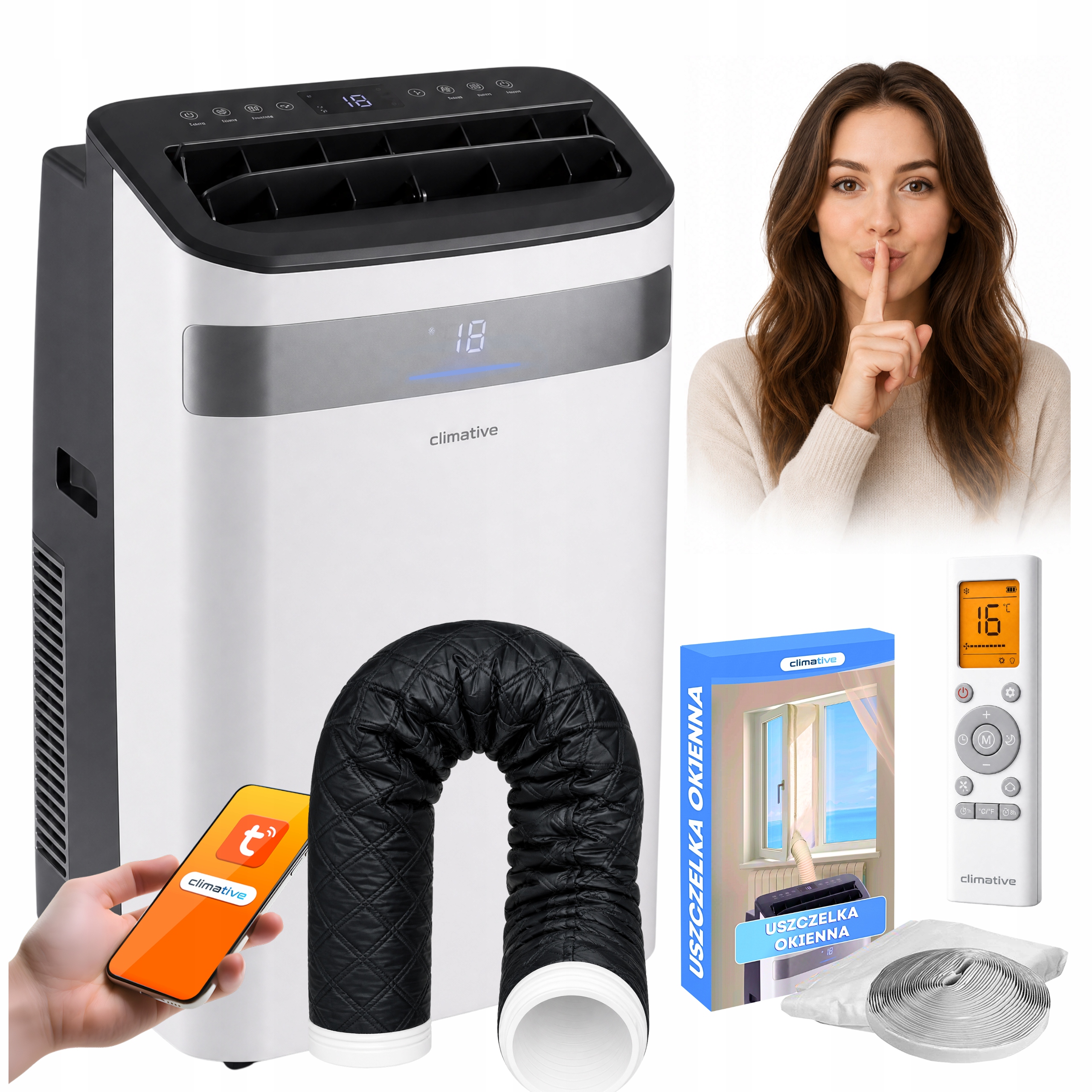 Klimatyzator przenośny Najcichszy Climative SILENT+4,1kW+POKROWIEC+GRZANIE