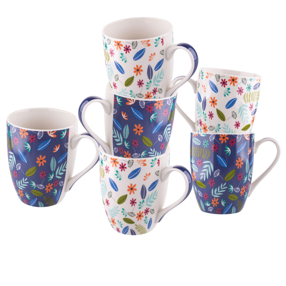 

Komplet Kubków 6 Szt z porcelany do kawy herbaty