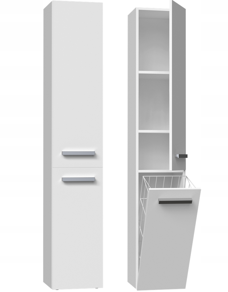 SŁUPEK ŁAZIENKOWY REGAŁ 30CM BIAŁY KOSZ SZAFKA KOMODA BIEL KUCHNIA DRZWI