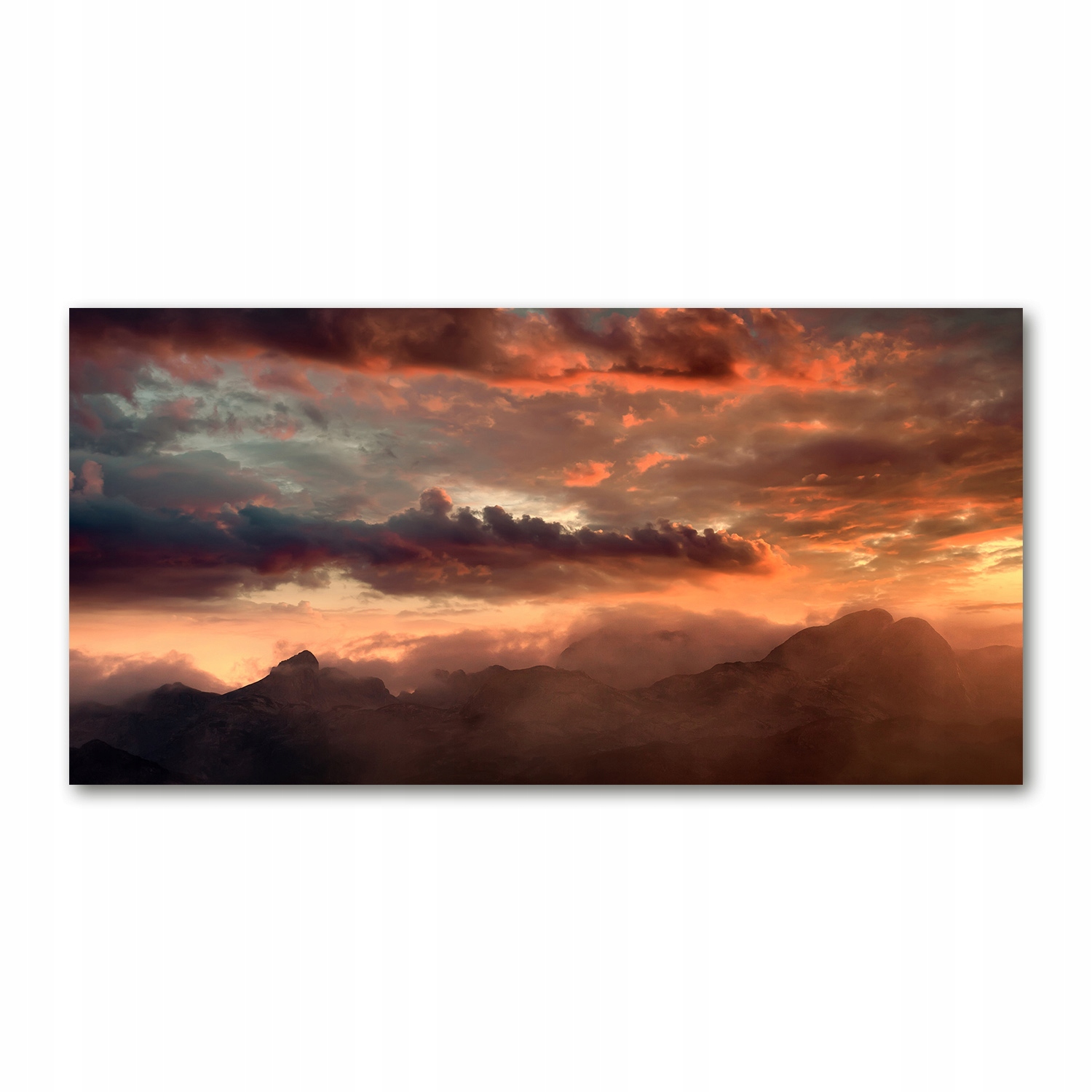 

Foto obraz szkło akryl Zachód słońca góry 120X60cm