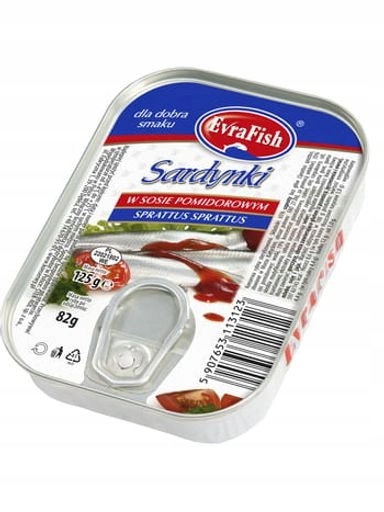 9 x Sardinka v rajčatové omáčce Evrafish 125 g