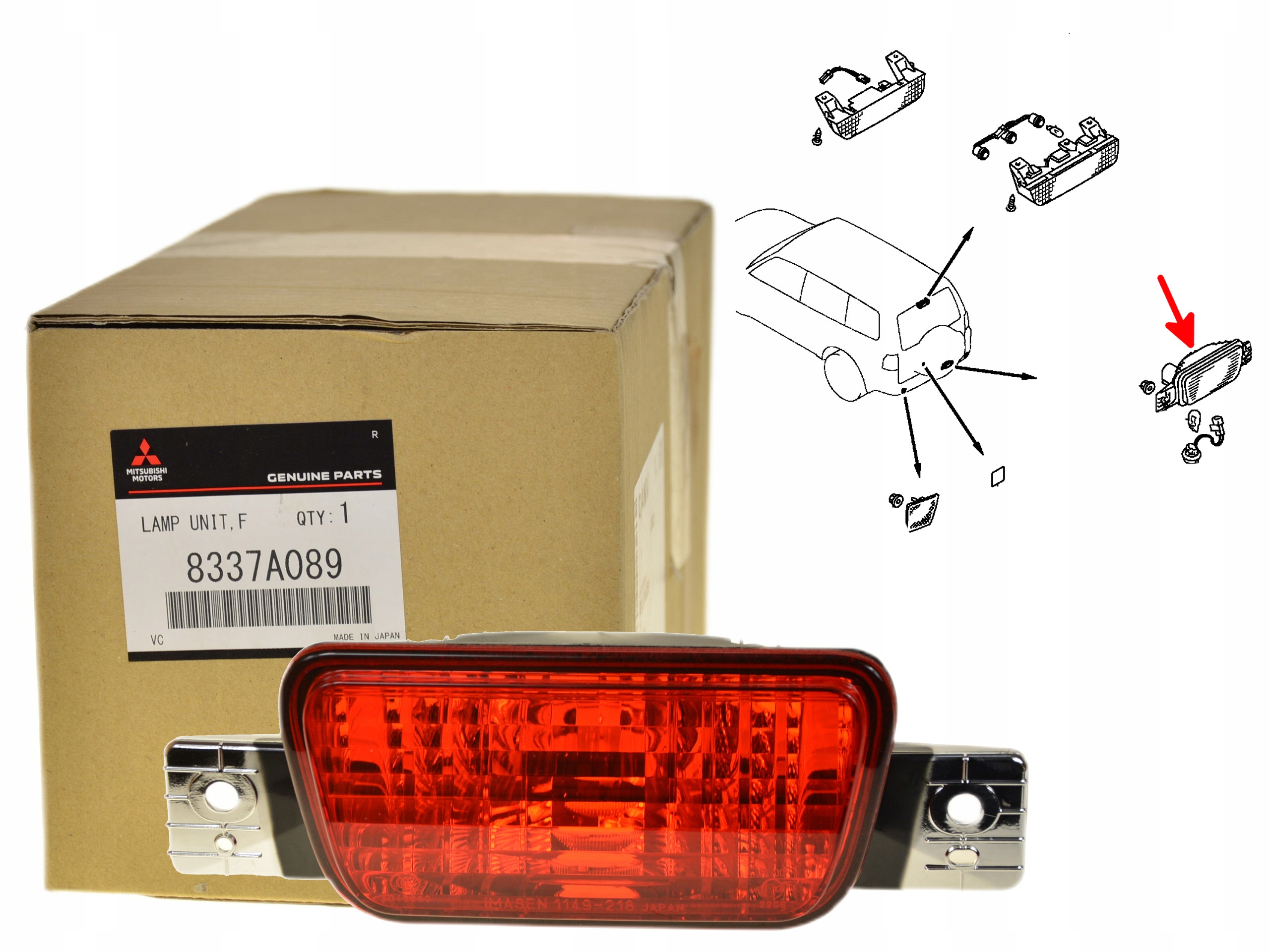 Mlhové Světlo V Zadním Nárazníku 8337A089 Oe Mitsubishi Lancer Pajero