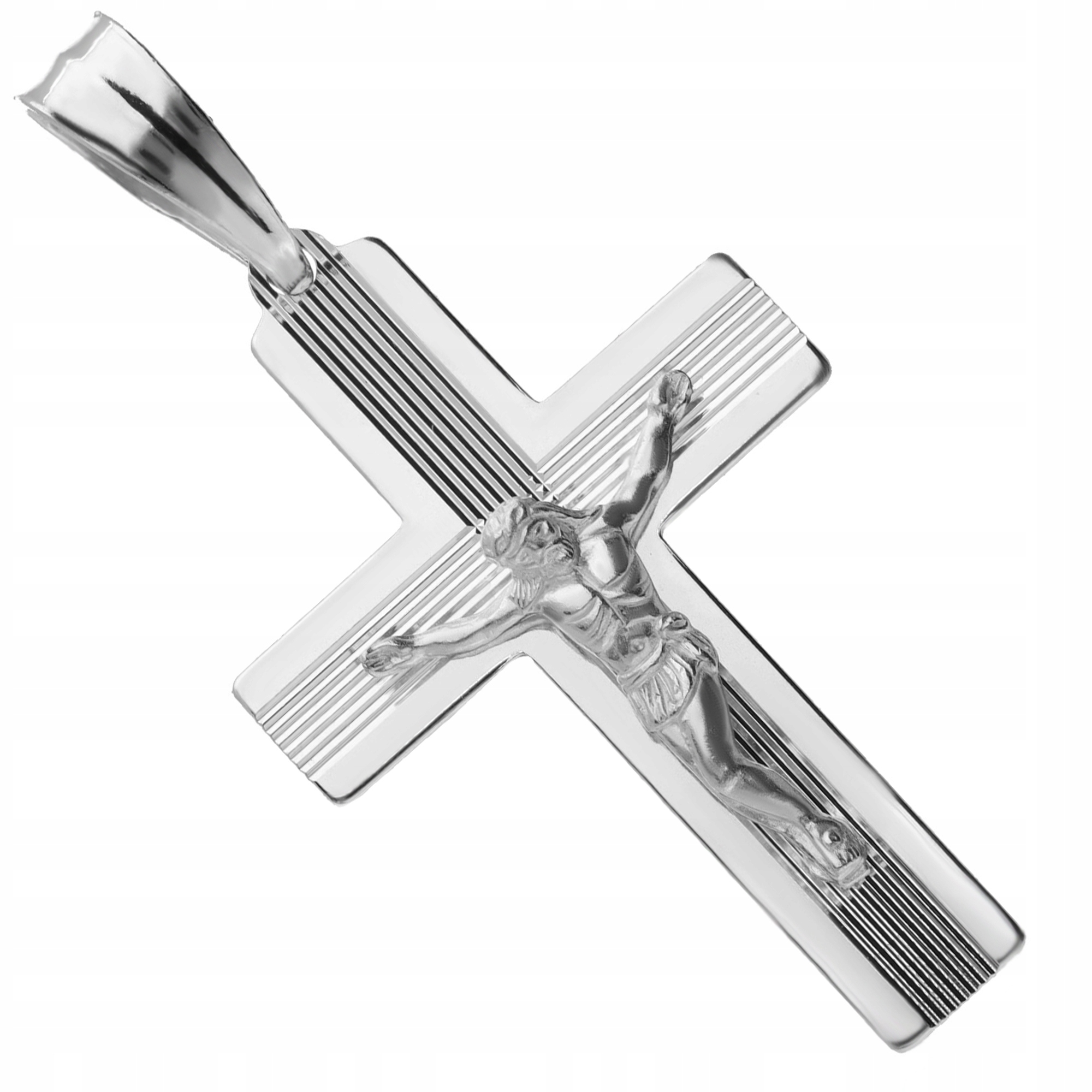 Stříbrný Křížek Velký Diamantový Přívěsek Přívěsek Na Řetízek Ag925