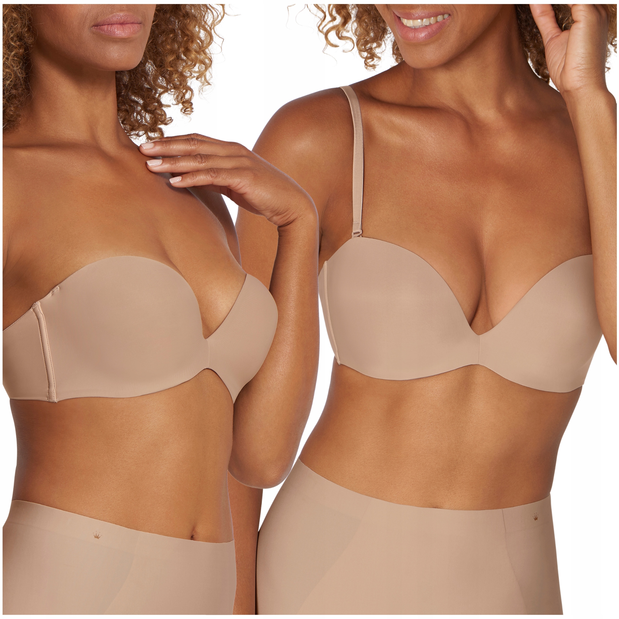 Podprsenka bardotka strapless push-up béžová Triumph Stepy Soft 01 Wdp 85C