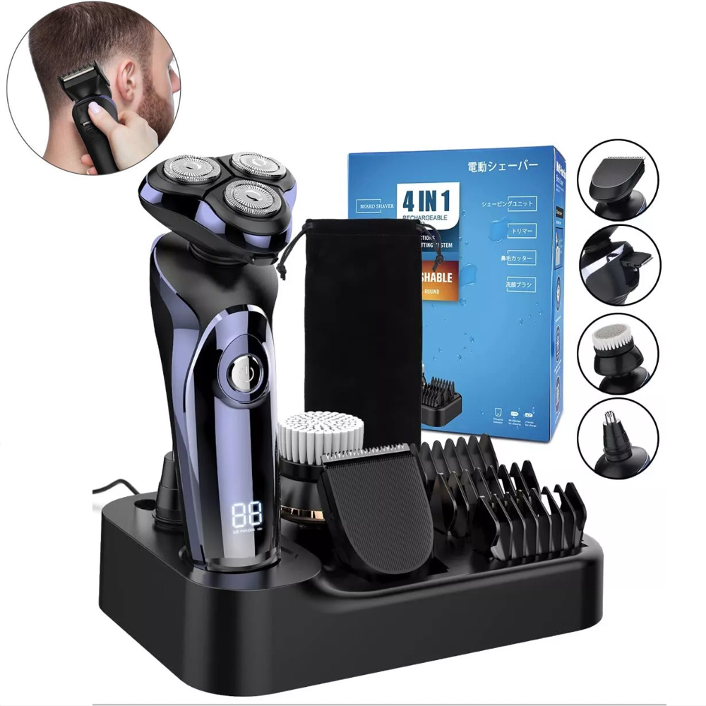 Pánský Elektrický Holicí Strojek 5V1 Holicí Strojek S LCD Displejem