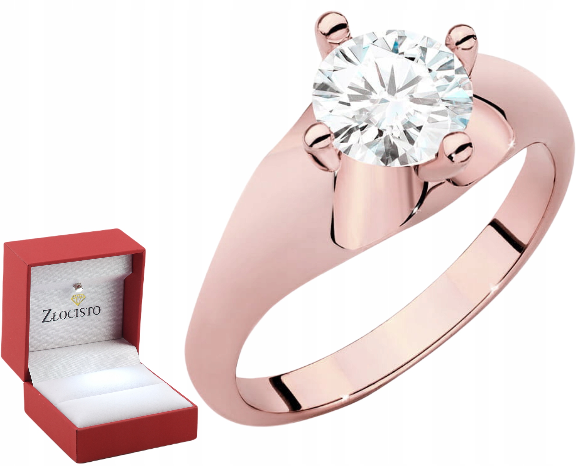 Růžové Zlato Prstýnek 585 S Laboratorním Diamantem Elegance