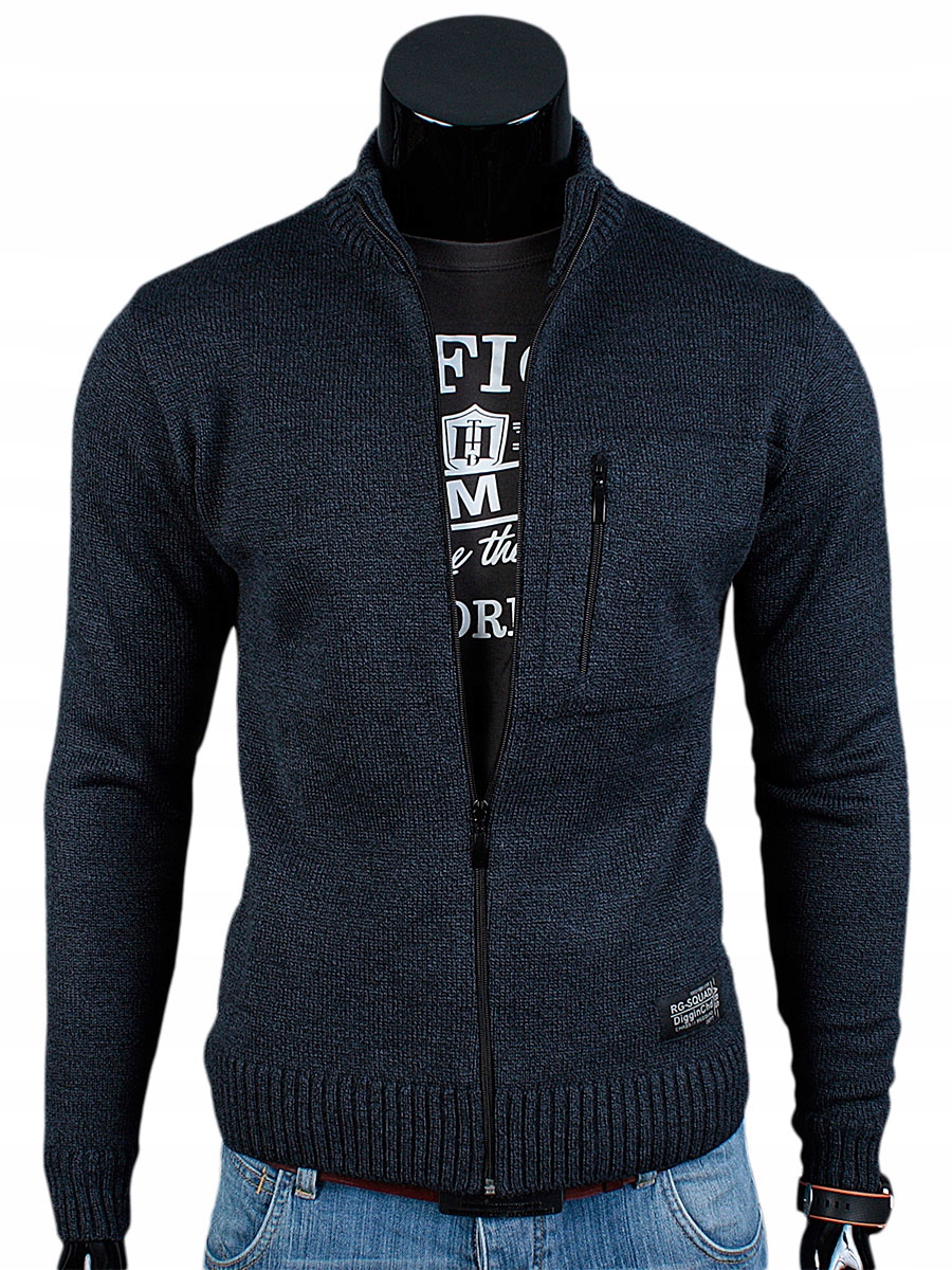 GRUBY Sweter ROZPINANY AS05 Granat__4XL_PRODUKT_PL