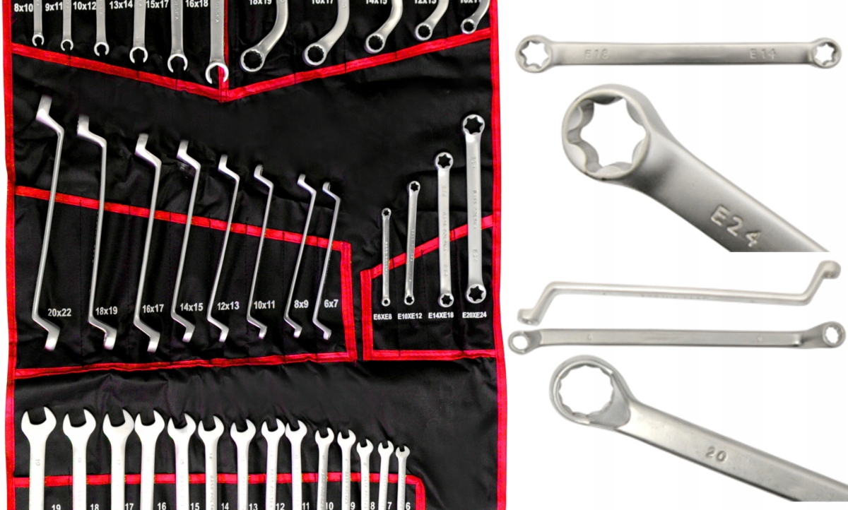 KLUCZE PLASKO OCZKOWE 6 32 TORX ZESTAW KLUCZY 47el EAN 5901969103083