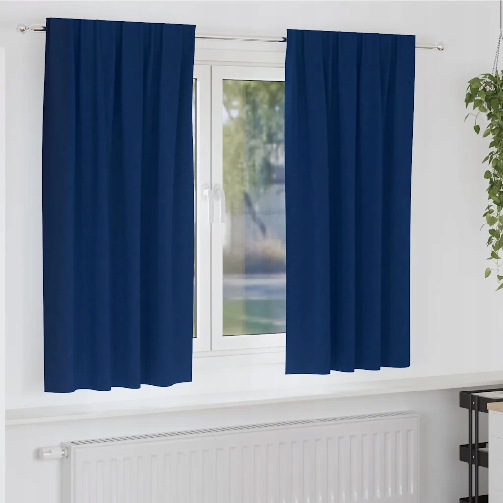 vidaXL Závěsy na zatemnění s kroužky 2 pcs Tmavě modrá 175 x 140 cm