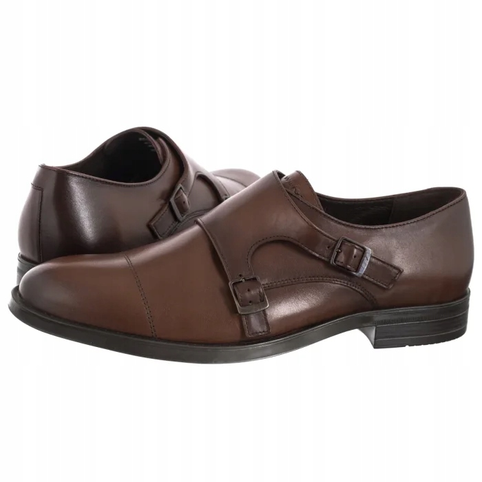 Pánské boty Elegantní stylové polobotky Wojas Hnědá kůže 10265-52