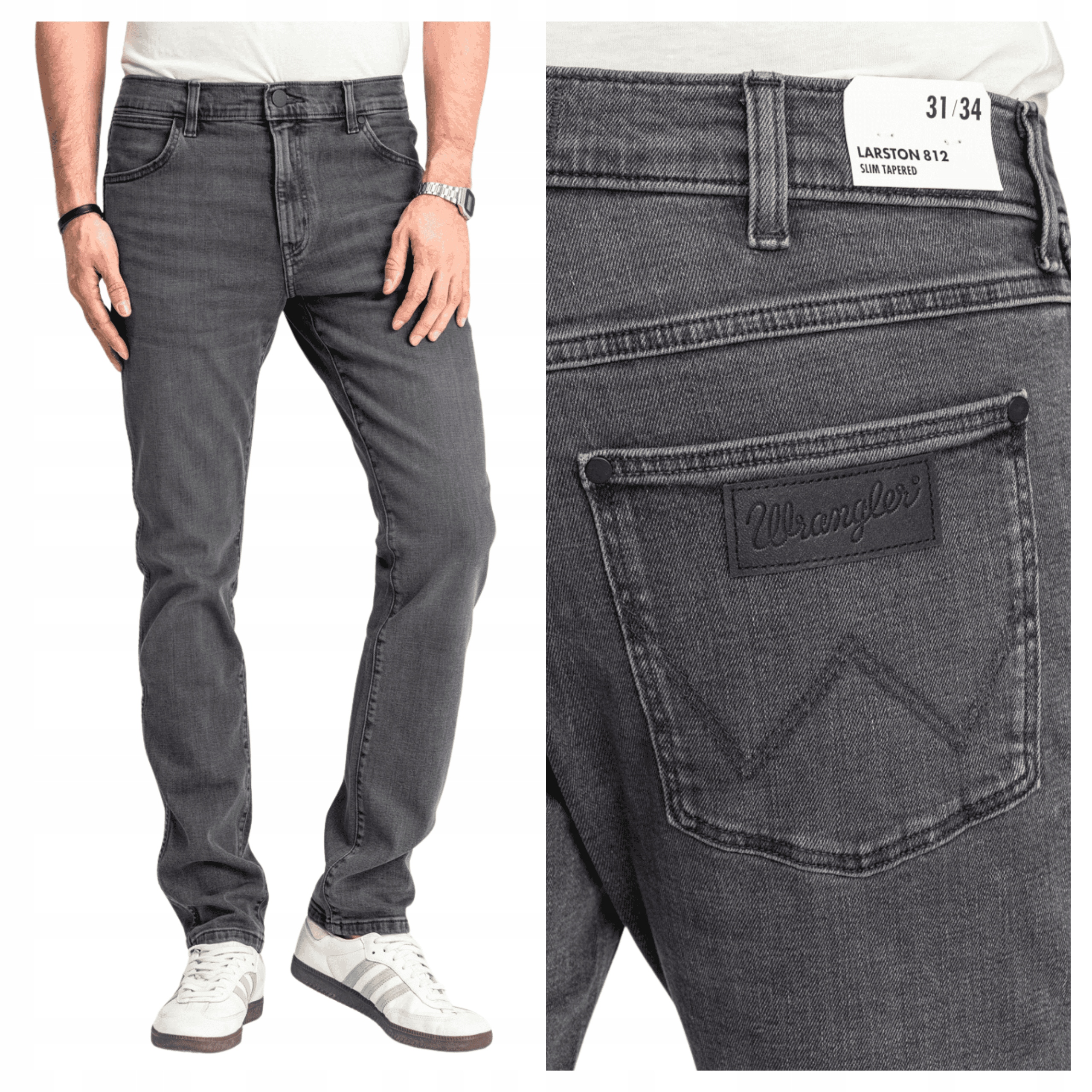 Pánské černé džínové kalhoty Wrangler slim Larston W31 L34