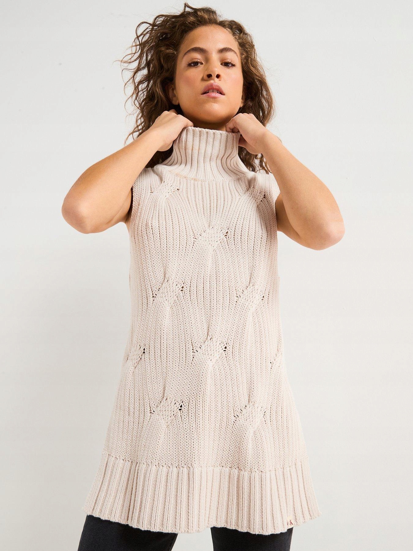 Calvin Klein Jeans Světle Béžový Svetr S Polo Rolákem (s)