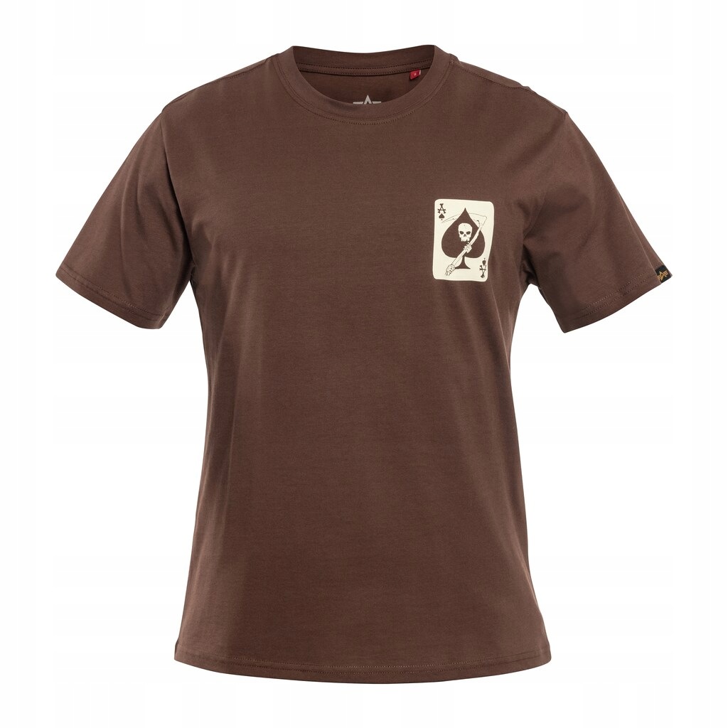 Tričko bavlněné tričko Alpha Industries Skull Ops Powder Brown XL