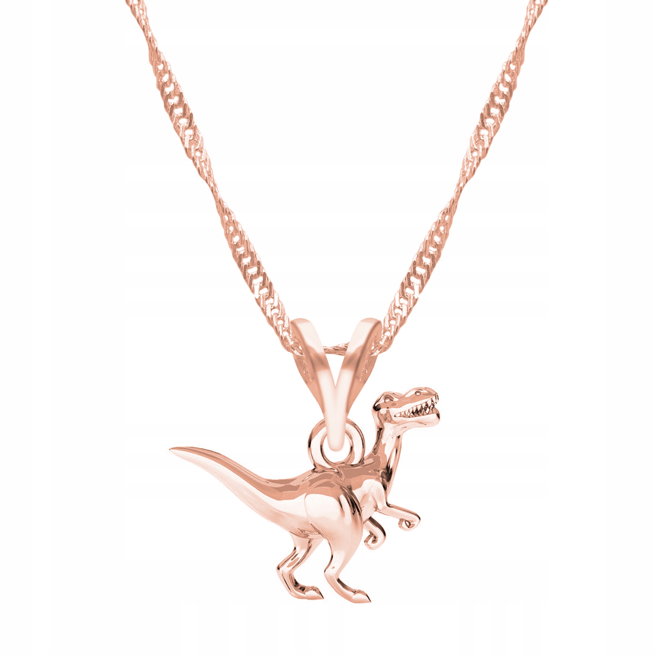 Řetízek zlatý náhrdelník stříbro 925 Dinosaurus T-rex