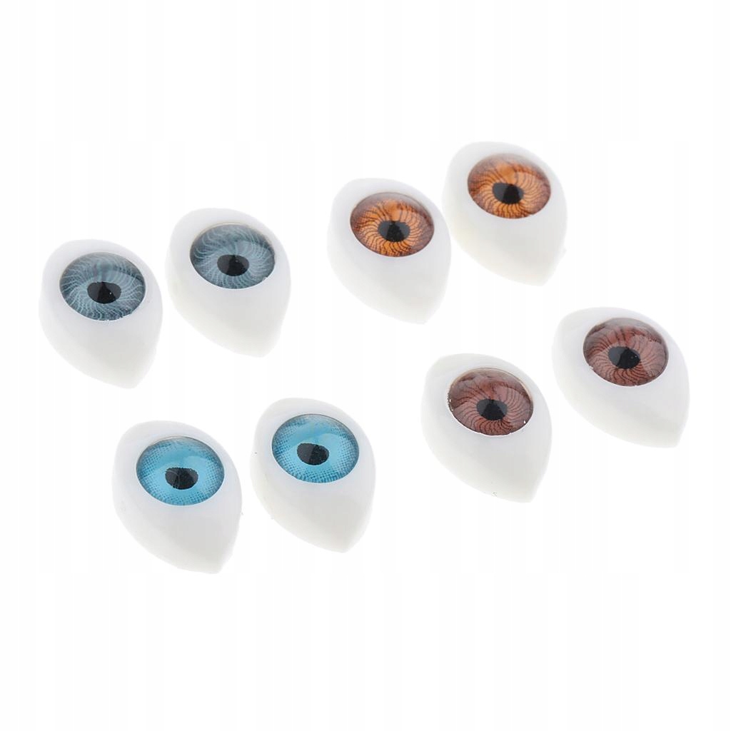 Owalne plastikowe oczy z płaskim tyłem 6 mm Iris do wyrobu porcelany lub lalek Reborn