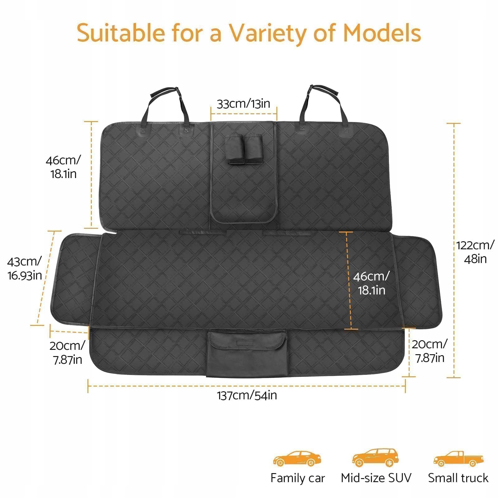 Maxetodo Automobilová podložka pro psa voděodolná s bezpečnostními pásy