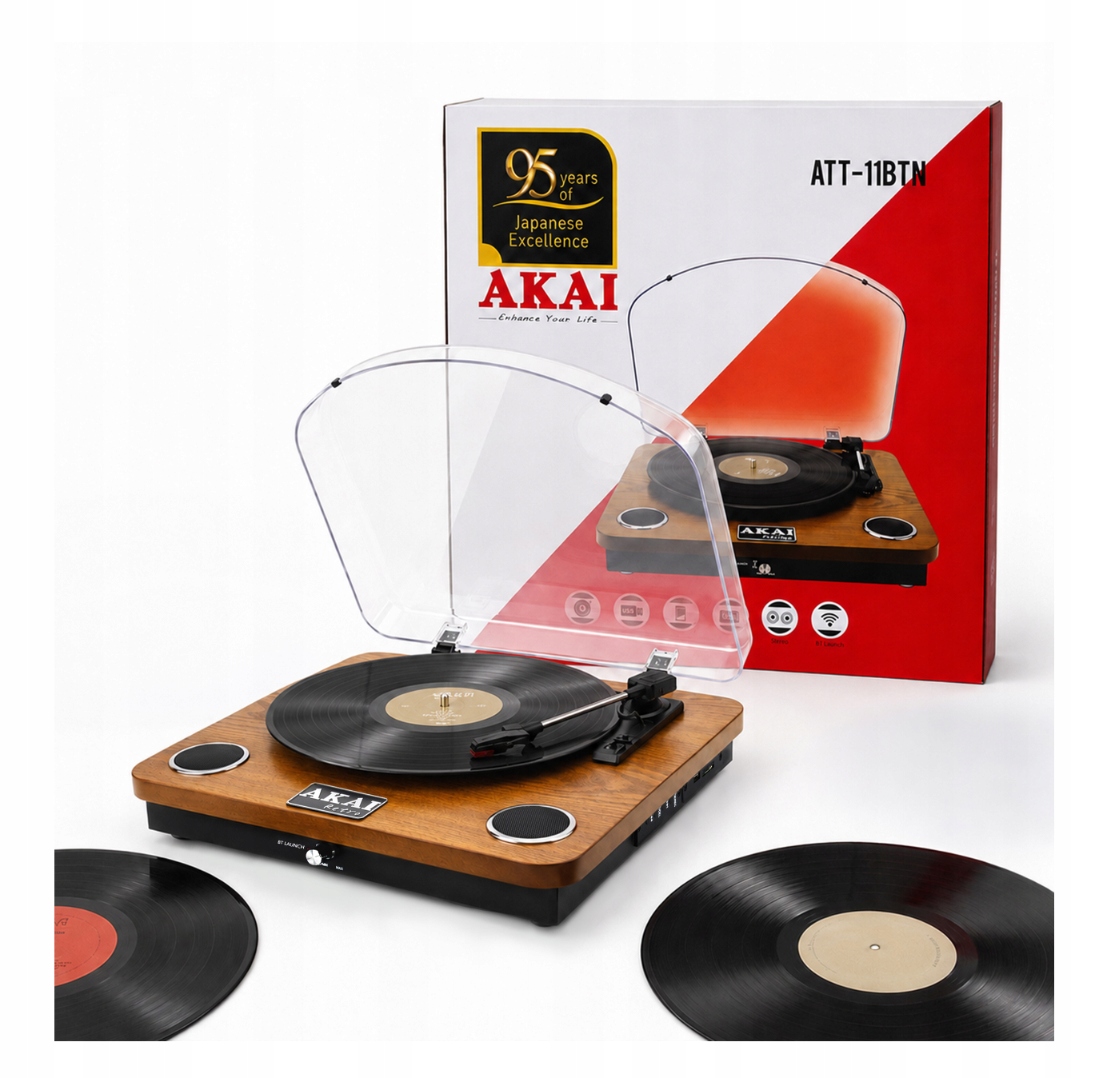 AKAI ATT-11BTN Manualny Napęd paskowy Bluetooth Brązowy