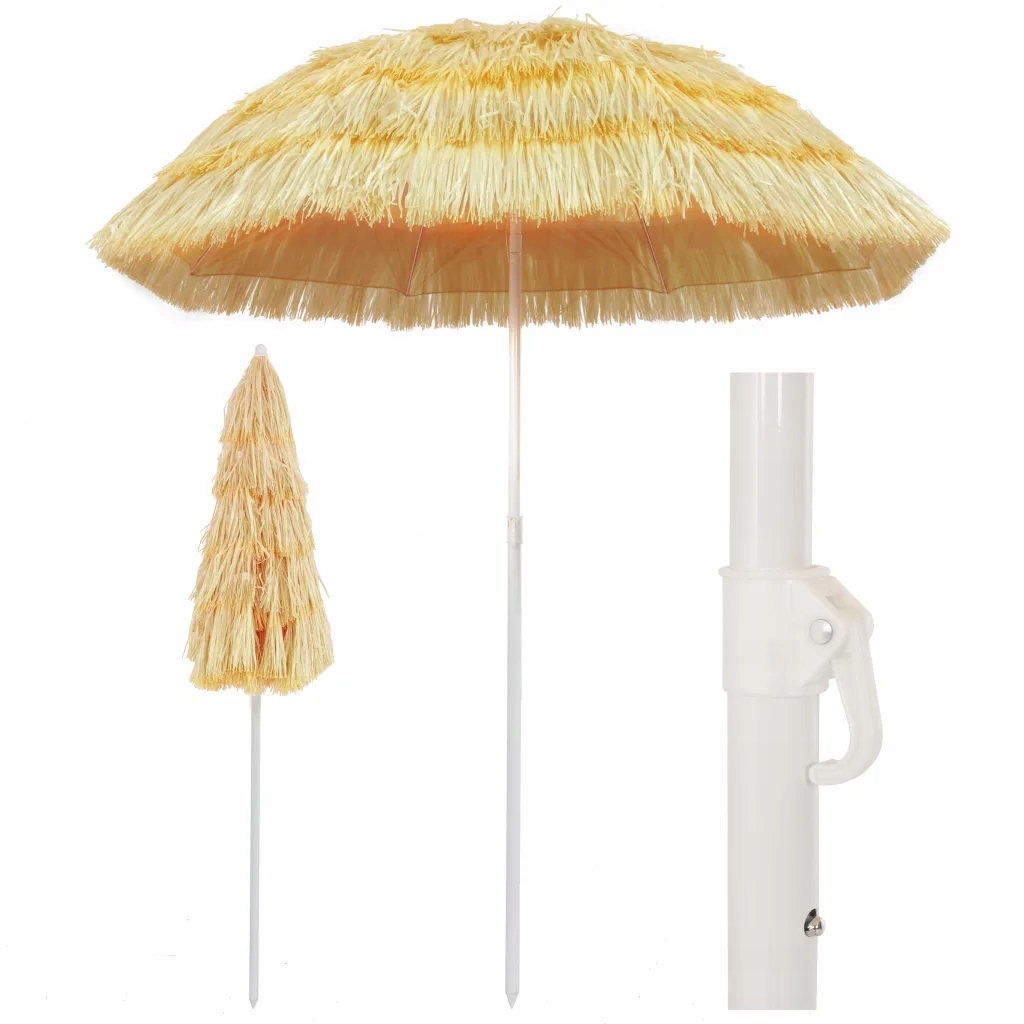 Havajský deštník 180 cm, přírodní, polypropylen, odolný vůči Uv záření