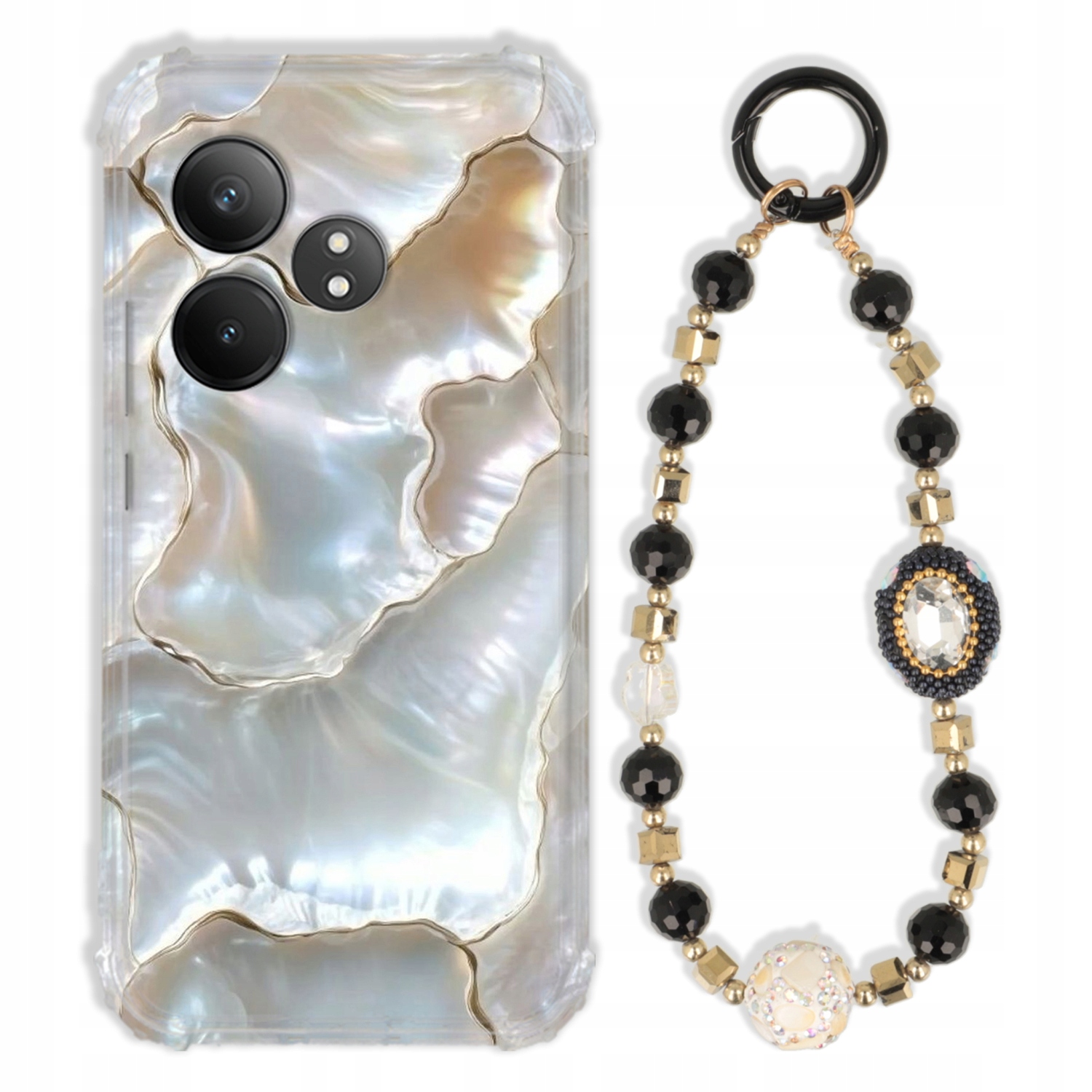 Puzdro Pre Realme Gt Neo 6 Se Antishock Zirkóny Čierno Zlaté|odolné|pevné