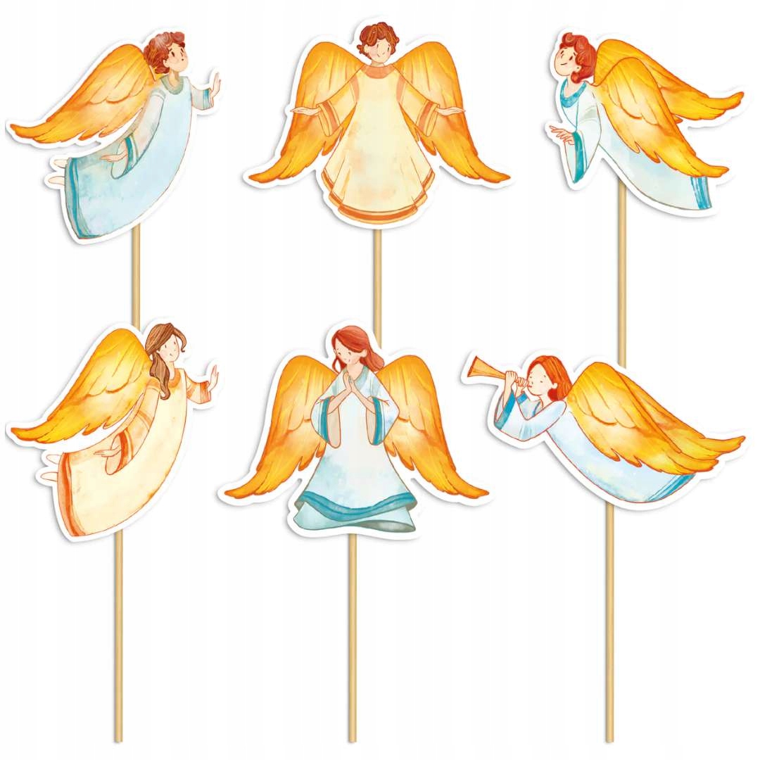 PIKERY szpilki CHRZEST święty ihs ANIOŁY x6