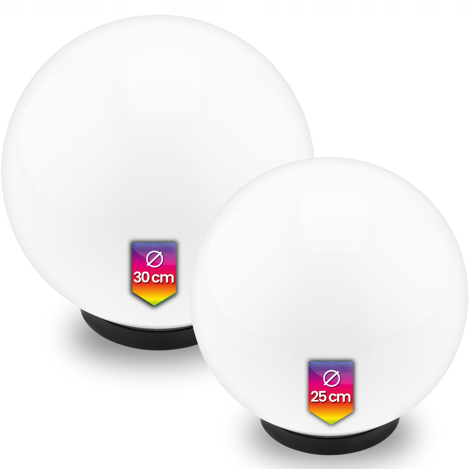 Zestaw Lampa Ogrodowa Led Kula Solarna Naziemna Ozdobna Kulka 25CM 30CM