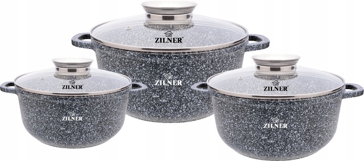 Mramorové Hrnce Šedé 6 Ele Zilner ZL-7088
