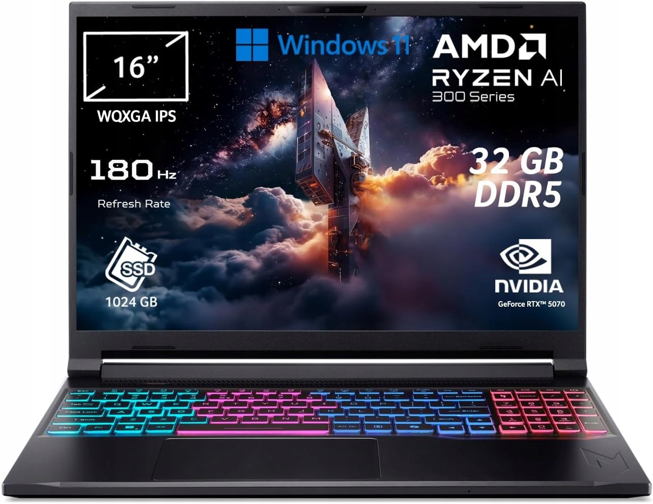 Acer Nitro V 16S Ai Ryzen Ai 9 365 Rtx 5070 32GB 1TB 16" 180Hz Copilot+