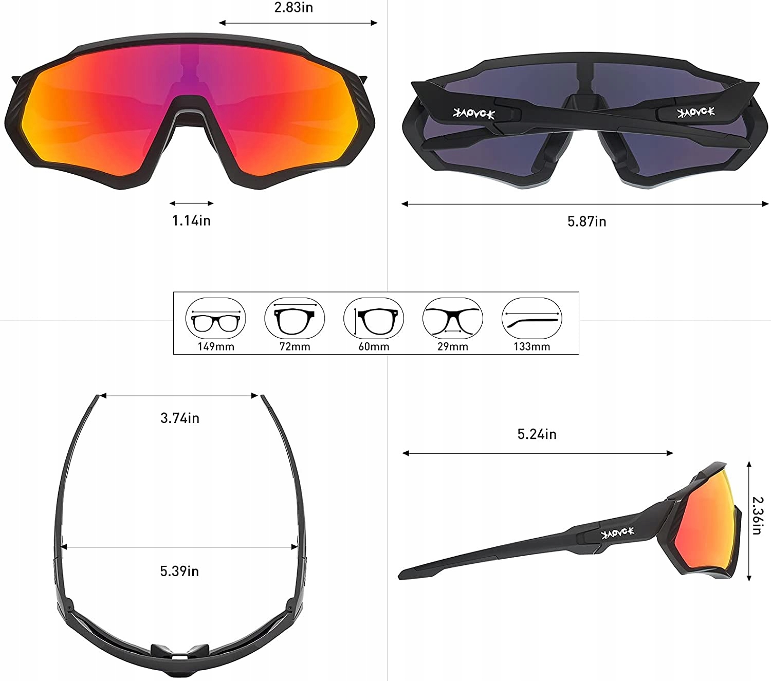 KAPVOE OKULARY ROWEROWE MTB OKULARY POLARYZACYJNE Model KE9408