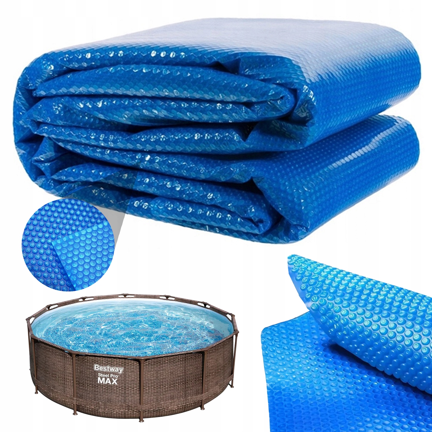 Solární krycí plachta – podložka do bazénu Bestway Power Steel Deluxe Series 427 cm