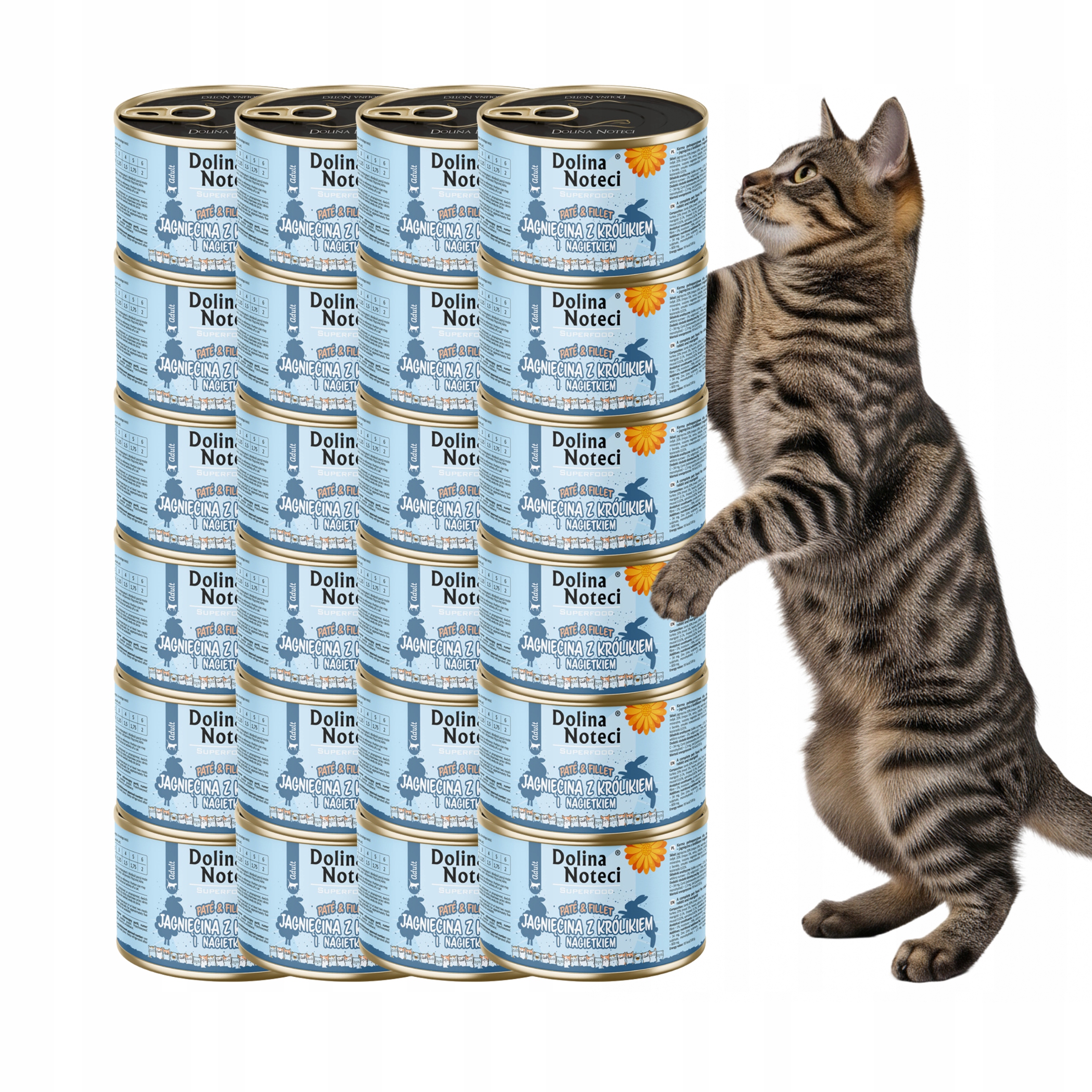 Levně Dolina Noteci Superfood paštika a filé pro kočky jehněčí králík 24x185g