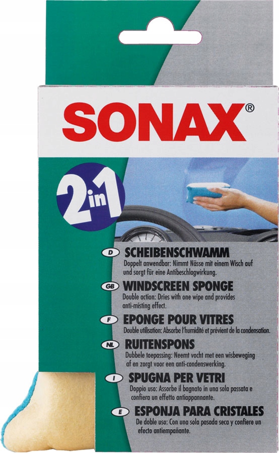 

Sonax Gąbka Do Usuwania Pary Z Szyby Ircha 2w1
