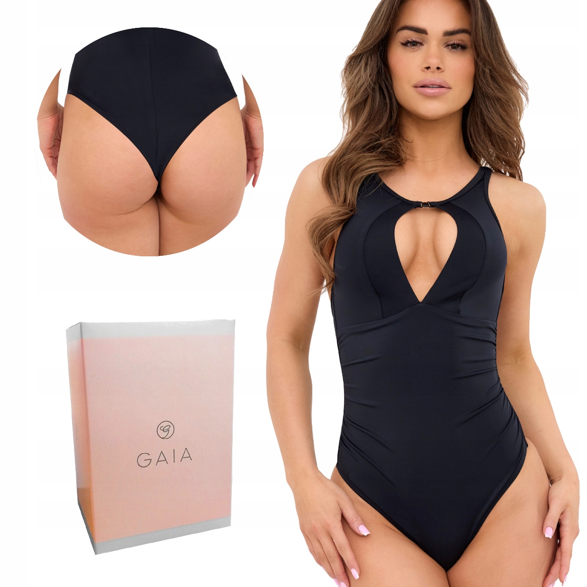 Jednodílné plavky brazilské Ginny 044 černé M