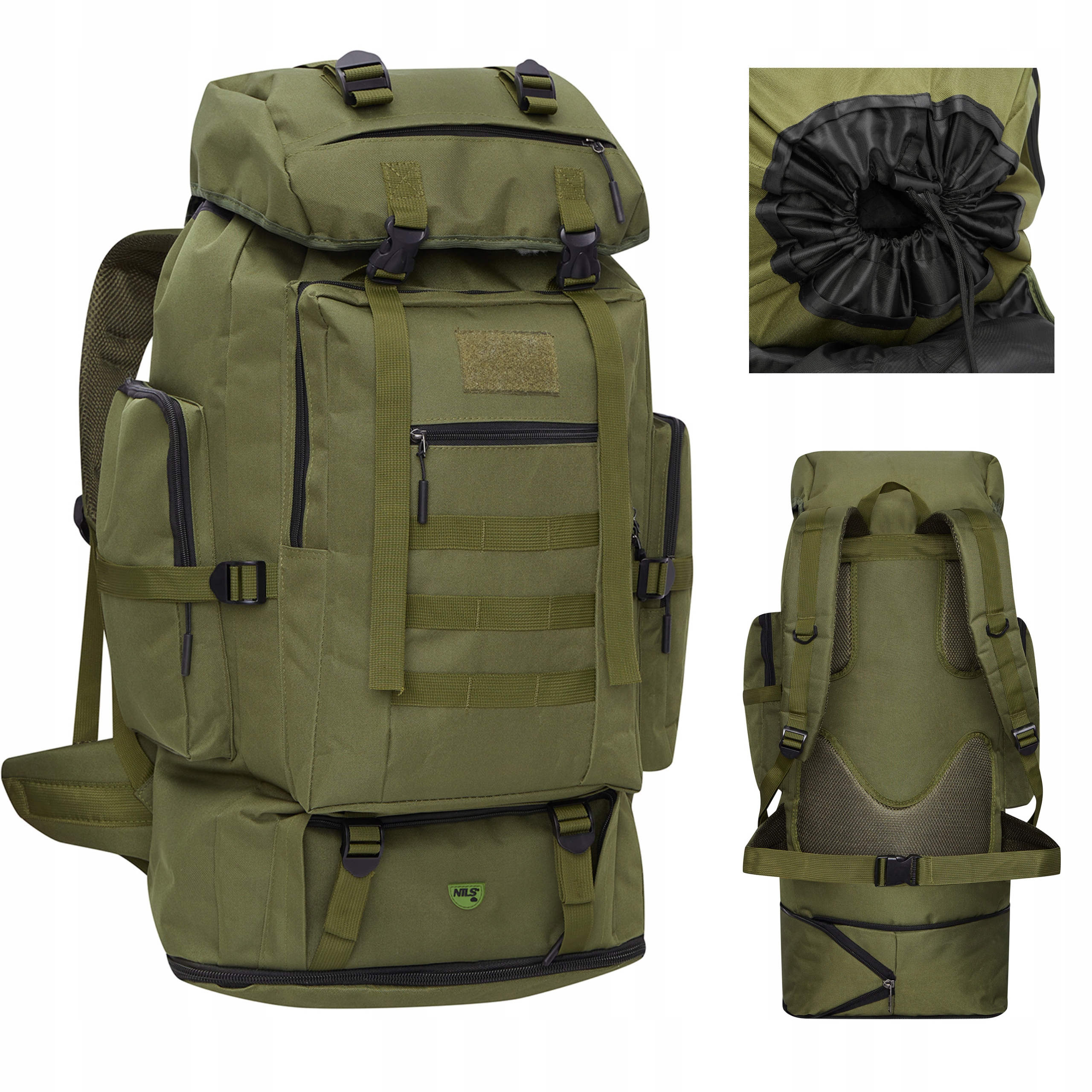 Plecak militarny 100L zielony Magnum taktyczny trekking turystyka Nils Camp