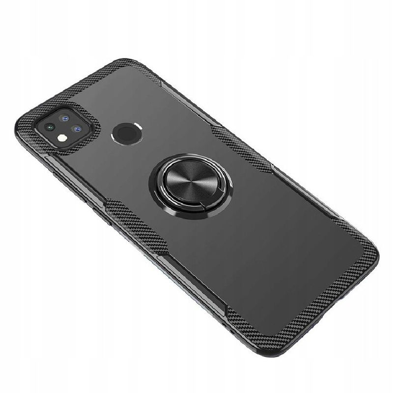 ETUI DO REDMI 9C SPACECASE RING HOLDER PANCERNE Kolor czarny